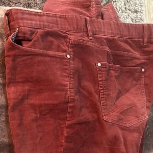 Michael Kors slim fit burgundy corduroy jeans